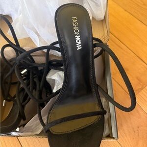 Iris Elegant Black Lace-Up Heels